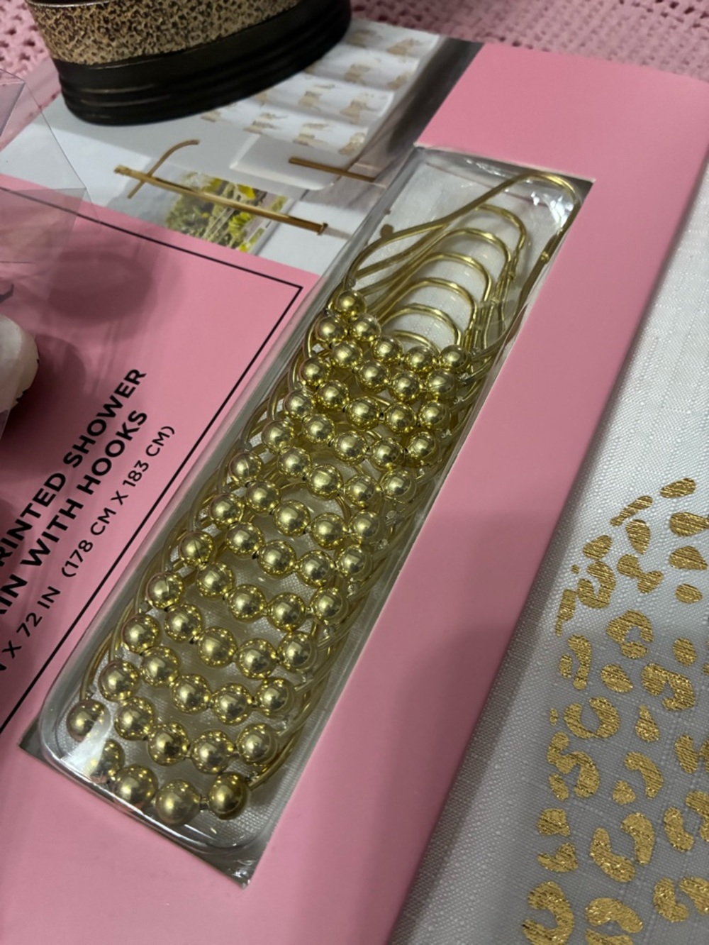 Metallic Gold in the wild shower curtain & bath set - Picture 10 of 16